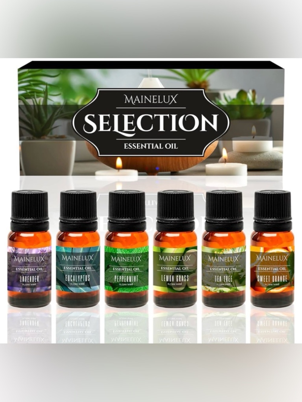 Mainelux “SELECTION” 6 Essential Oils Pure and Natural Therapeutic Grade SEALED
